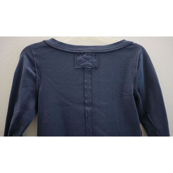 Free People OB1509678 Women's Sz XS Blue Daisy Chain Cuff L/S Blouse Top $78 - Picture 4 of 8